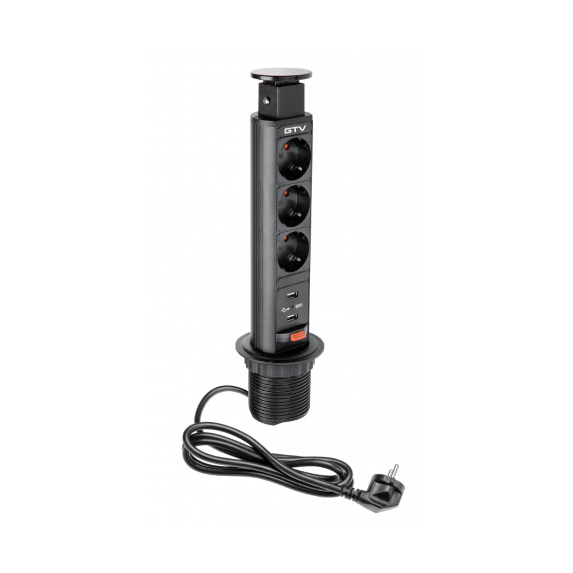 GTV AE-BPW3S60U-20 ROZETKA ÜÇLÜ QARA + USB