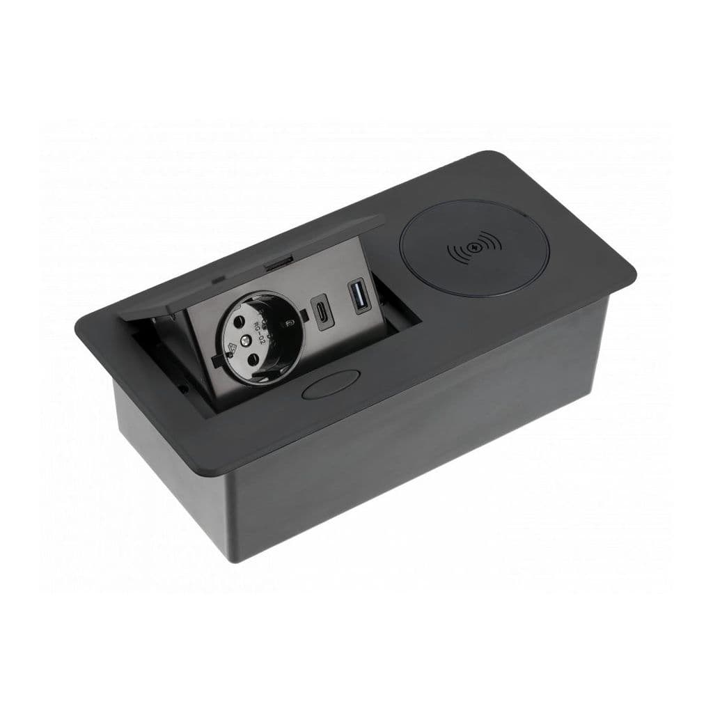 GTV AE-PB1SAVAP-20-ROZETKA TƏKLİ+NAQİLSİZ ŞARJ +USB QARA