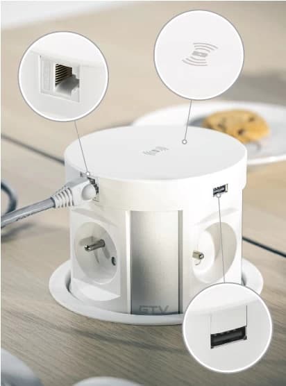 GTV AE-BPW4S120P-10 ROZETKA DÖRDLÜ DAİRƏVİ + ŞARJ AĞ